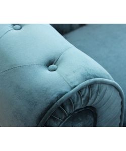 Cosma Divano Chesterfield 3 posti Blu 197x74 cm