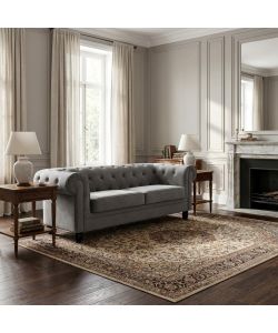 Cosma Divano Chesterfield Grigio Velluto 3 Posti
