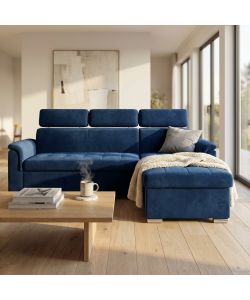 Cosma Divano Letto Derrick Blu Forma a L con Contenitore