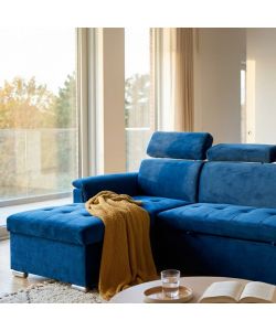 Cosma Divano Letto Derrick Blu Forma a L con Contenitore