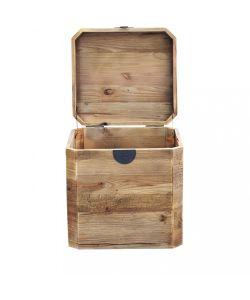 Cosma Baule in legno di pino riciclato Marrone 52x48x55 cm
