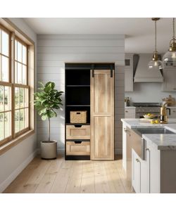 Cosma Libreria Industriale Nero 80x40x160 cm con 3 Ripiani e 2 Cassetti