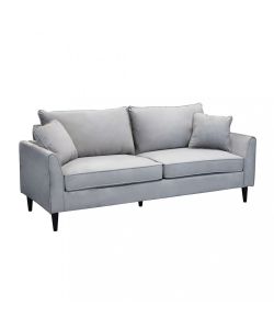 Cosma Divano 3 Posti Velluto Tortora 196x83x89 cm Moderno Soggiorno