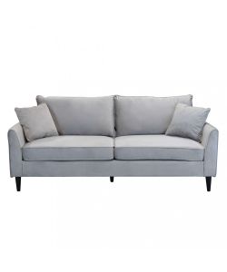 Cosma Divano 3 Posti Velluto Tortora 196x83x89 cm Moderno Soggiorno