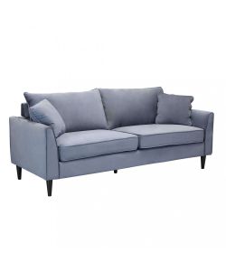 Cosma Divano 3 Posti Moderno in Velluto Grigio Chiaro 196x83x89 cm