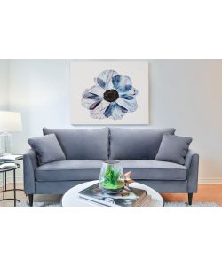Cosma Divano 3 Posti Moderno in Velluto Grigio Chiaro 196x83x89 cm