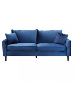 Cosma Divano 3 Posti in Velluto Blu 196x81x89 cm per Soggiorno