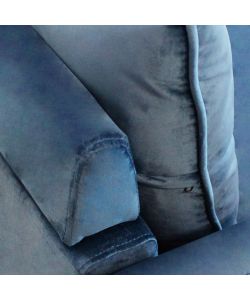 Cosma Divano 3 Posti in Velluto Blu 196x81x89 cm per Soggiorno