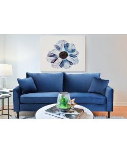 Cosma Divano 3 Posti in Velluto Blu 196x81x89 cm per Soggiorno