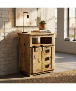 Cosma Mobile Soggiorno Zacharias in Legno di Mango Marrone 70x45x90 cm