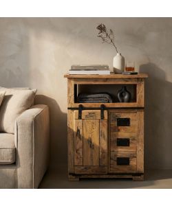 Cosma Mobile Soggiorno Zacharias in Legno di Mango Marrone 70x45x90 cm