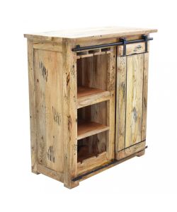 Cosma Cantinetta Vino in Legno Marrone 90x45x100 cm con Anta Scorrevole
