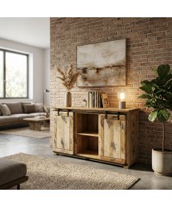 Cosma Mobile Vergil in Legno Marrone 150x45x90 cm con Ante Scorrevoli