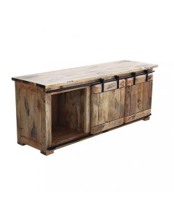 Cosma Porta TV in Legno di Mango Marrone 150x45x60 cm con Cassetto