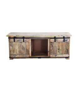 Cosma Porta TV in Legno di Mango Marrone 150x45x60 cm con Cassetto