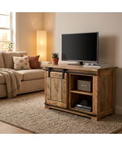 Cosma Porta TV Vaughan in Legno Marrone con Anta Scorrevole 80x45x60