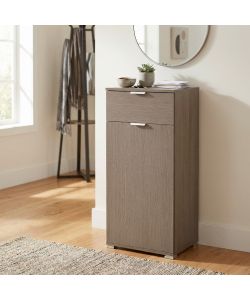 Cosma Mobiletto 1 Anta e 1 Cassetto Rovere Grigio 45x38x103 cm