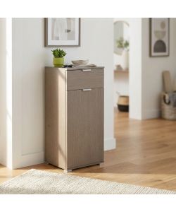 Cosma Mobiletto 1 Anta e 1 Cassetto Rovere Grigio 45x38x103 cm