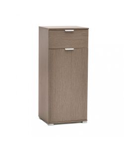 Cosma Mobiletto 1 Anta e 1 Cassetto Rovere Grigio 45x38x103 cm