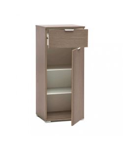 Cosma Mobiletto 1 Anta e 1 Cassetto Rovere Grigio 45x38x103 cm