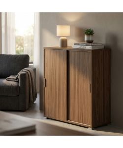 Cosma Mobiletto 2 Ante Scorrevoli Marrone cm 75x38x85 h - Contemporaneo