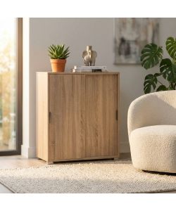 Cosma Mobiletto 2 Ante Scorrevoli Marrone 75x38x85 cm in Legno