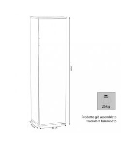 Cosma Portascope Naturale Marrone Chiaro 40x33x151 cm in Truciolato