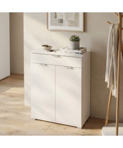 Cosma Mobiletto 2 Ante 1 Cassetto Bianco 75x38x112 cm Design Moderno