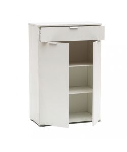 Cosma Mobiletto 2 Ante 1 Cassetto Bianco 75x38x112 cm Design Moderno