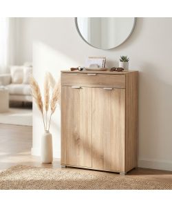 Cosma Mobiletto 2 Ante e 1 Cassetto Marrone Chiaro 75x38x112 cm
