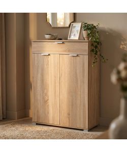 Cosma Mobiletto 2 Ante e 1 Cassetto Marrone Chiaro 75x38x112 cm