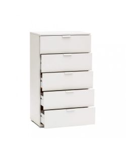 Cosma Cassettiera 5 cassetti bianca 60x38x103 cm in truciolare bilaminato