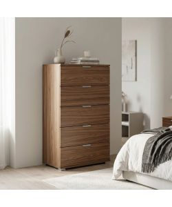 Cosma Cassettiera 5 Cassetti Marrone 60x38x103 cm in Truciolare Bilaminato