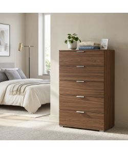 Cosma Cassettiera 5 Cassetti Marrone 60x38x103 cm in Truciolare Bilaminato