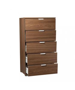 Cosma Cassettiera 5 Cassetti Marrone 60x38x103 cm in Truciolare Bilaminato