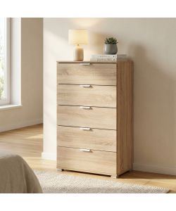 Cosma Cassettiera 5 Cassetti Marrone Chiaro 60x38x103 cm Truciolare