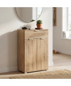 Cosma Mobiletto 2 Ante e 1 Cassetto Marrone Chiaro 27x38x103 cm