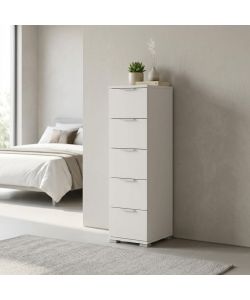 Cosma Cassettiera 5 Cassetti Bianca 27x38x103 cm in Truciolare Bilaminato