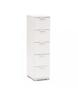 Cosma Cassettiera 5 Cassetti Bianca 27x38x103 cm in Truciolare Bilaminato