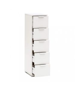 Cosma Cassettiera 5 Cassetti Bianca 27x38x103 cm in Truciolare Bilaminato