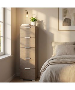 Cosma Cassettiera 5 Cassetti Rovere Grigio 27x38x103 cm Moderna
