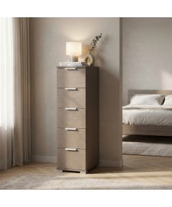 Cosma Cassettiera 5 Cassetti Rovere Grigio 27x38x103 cm Moderna