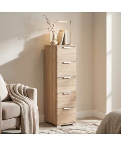 Cosma Cassettiera 5 Cassetti Marrone Chiaro 45x38x85 cm in Legno