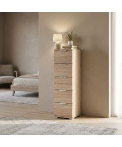 Cosma Cassettiera 5 Cassetti Marrone Chiaro 45x38x85 cm in Legno