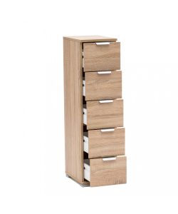 Cosma Cassettiera 5 Cassetti Marrone Chiaro 45x38x85 cm in Legno