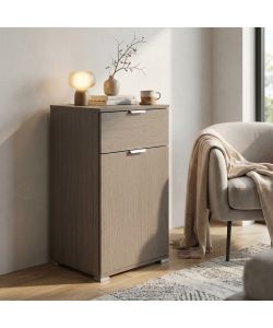 Cosma Mobiletto Rovere Grigio 1 Anta 1 Cassetto 45x38x85 cm