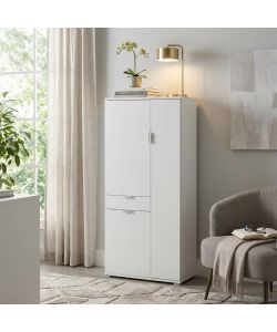 Cosma Armadio Bianco 3 Ante 1 Cassetto 75x38x174 cm Truciolato
