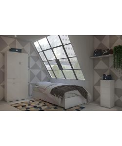 Cosma Armadio Bianco 3 Ante 1 Cassetto 75x38x174 cm Truciolato