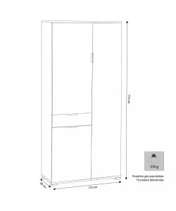 Cosma Armadio 3 ante e 1 cassetto marrone 75x38x174 cm truciolare