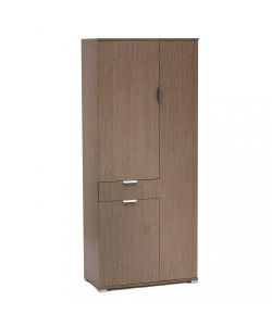 Cosma Armadio 3 Ante e 1 Cassetto Rovere Grigio 75x38x174 cm